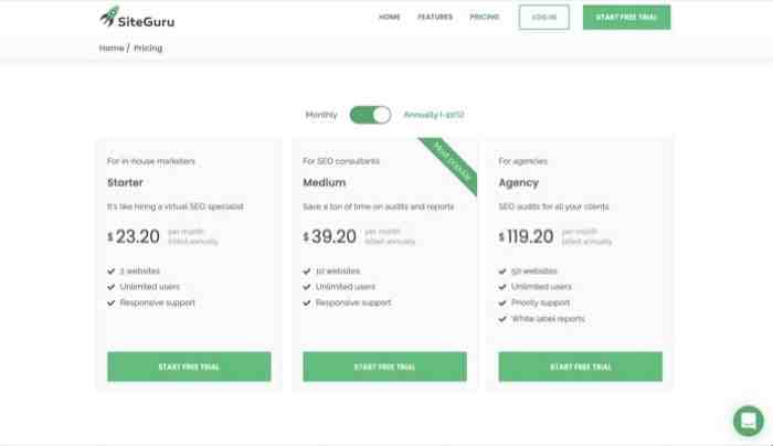 SiteGuru Pricing